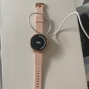 Fossil Smartwatch with Blush Band and Gold Accents